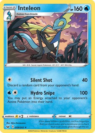 Inteleon (059/202) [Sword & Shield: Base Set] Reverse Holofoil