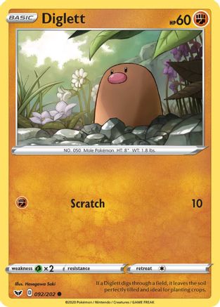 Diglett (092/202) [Sword & Shield: Base Set] Reverse Holofoil
