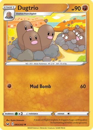 Dugtrio (093/202) [Sword & Shield: Base Set] Reverse Holofoil