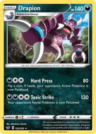 Drapion (122/202) [Sword & Shield: Base Set] Reverse Holofoil