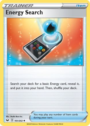Energy Search (161/202) [Sword & Shield: Base Set] Reverse Holofoil