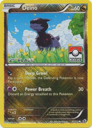 Deino (97/113) (League Promo 2nd Place) [Black & White: Legendary Treasures] Reverse Holofoil
