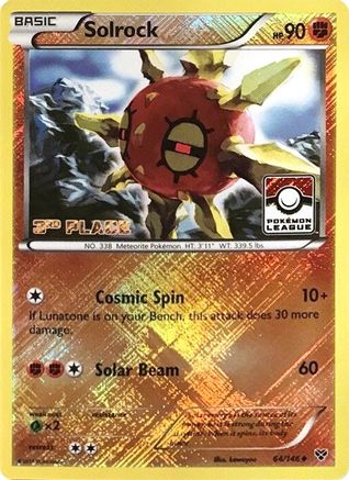 Solrock (64/146) (3rd Place League Challenge Promo) [XY: Base Set] Reverse Holofoil