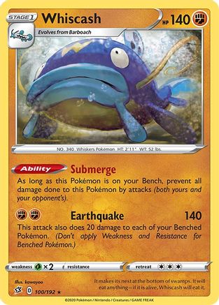 Whiscash (100/192) [Sword & Shield: Rebel Clash] Reverse Holofoil