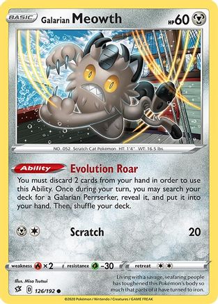 Galarian Meowth (126/192) [Sword & Shield: Rebel Clash] Reverse Holofoil