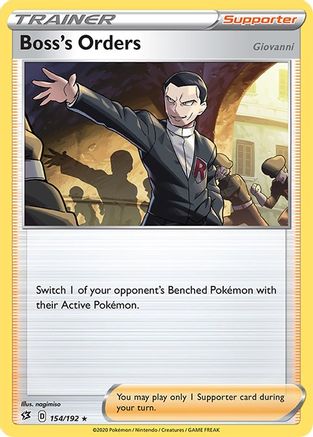 Boss's Orders (154/192) (Giovanni) [Sword & Shield: Rebel Clash] Reverse Holofoil