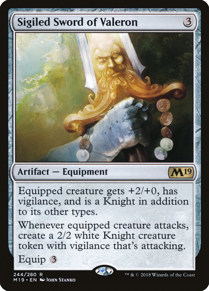 Sigiled Sword of Valeron [Core Set 2019] Foil