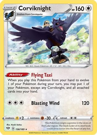 Corviknight (156/189) [Sword & Shield: Darkness Ablaze] Reverse Holofoil