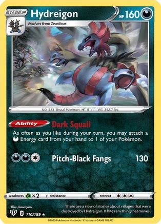 Hydreigon (110/189) [Sword & Shield: Darkness Ablaze] Reverse Holofoil
