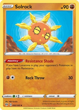 Solrock (092/189) [Sword & Shield: Darkness Ablaze] Reverse Holofoil