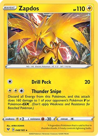 Zapdos (048/185) [Sword & Shield: Vivid Voltage] Reverse Holofoil