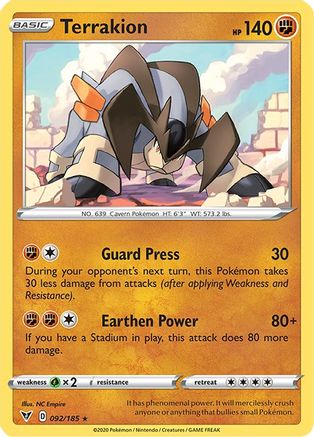Terrakion (092/185) [Sword & Shield: Vivid Voltage] Reverse Holofoil
