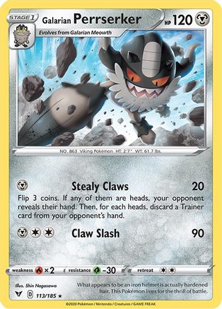 Galarian Perrserker (113/185) [Sword & Shield: Vivid Voltage] Reverse Holofoil