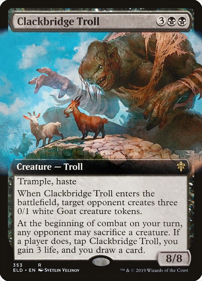 Clackbridge Troll (Extended Art) [Throne of Eldraine] Foil