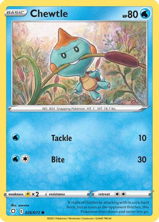 Chewtle (026/072) [Sword & Shield: Shining Fates] Reverse Holofoil