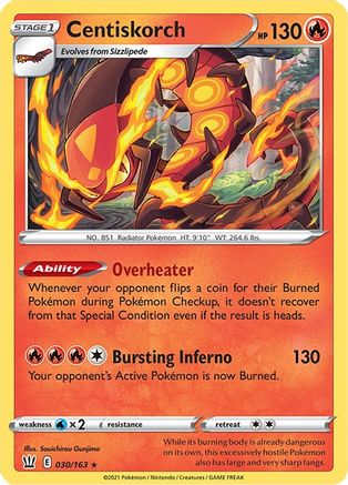 Centiskorch (030/163) [Sword & Shield: Battle Styles] Reverse Holofoil