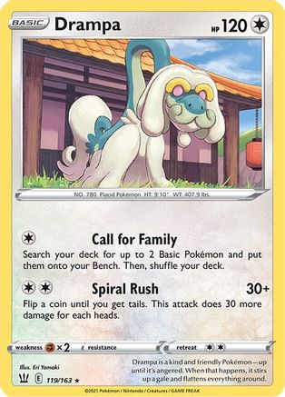 Drampa (119/163) [Sword & Shield: Battle Styles] Reverse Holofoil