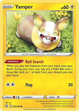Yamper (052/163) [Sword & Shield: Battle Styles] Reverse Holofoil