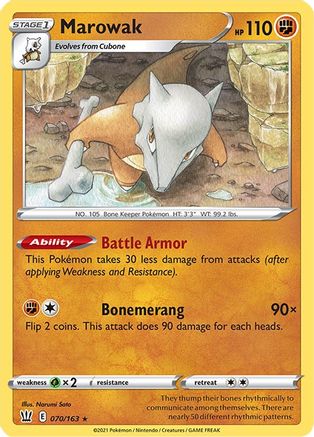 Marowak (070/163) [Sword & Shield: Battle Styles] Reverse Holofoil