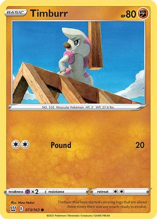 Timburr (073/163) [Sword & Shield: Battle Styles] Reverse Holofoil
