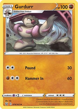 Gurdurr (074/163) [Sword & Shield: Battle Styles] Reverse Holofoil
