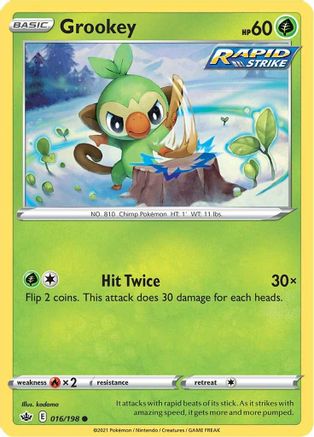 Grookey (016/198) [Sword & Shield: Chilling Reign] Reverse Holofoil
