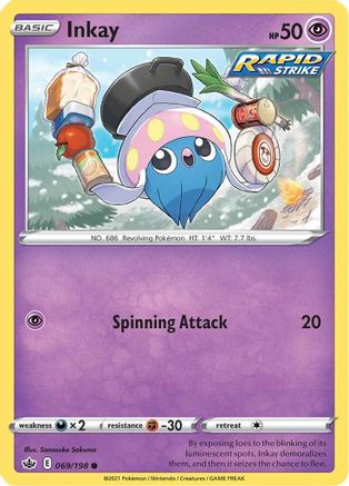 Inkay (069/198) [Sword & Shield: Chilling Reign] Reverse Holofoil