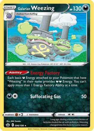 Galarian Weezing (096/198) [Sword & Shield: Chilling Reign] Reverse Holofoil