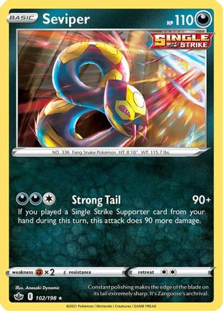 Seviper (102/198) [Sword & Shield: Chilling Reign] Reverse Holofoil