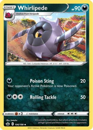 Whirlipede (106/198) [Sword & Shield: Chilling Reign] Reverse Holofoil