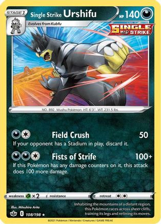 Single Strike Urshifu (108/198) [Sword & Shield: Chilling Reign] Reverse Holofoil