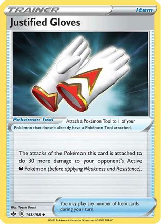 Justified Gloves (143/198) [Sword & Shield: Chilling Reign] Reverse Holofoil