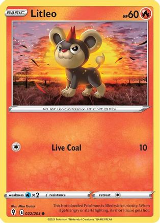 Litleo (022/203) [Sword & Shield: Evolving Skies] Reverse Holofoil