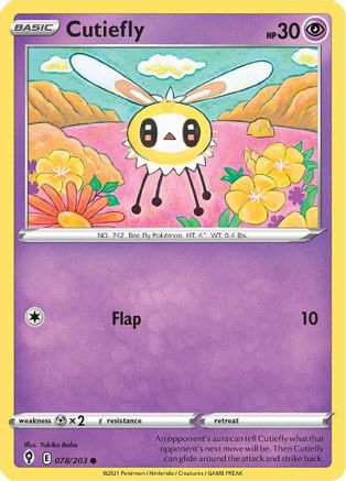 Cutiefly (078/203) [Sword & Shield: Evolving Skies] Reverse Holofoil