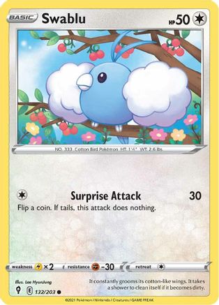 Swablu (132/203) [Sword & Shield: Evolving Skies] Reverse Holofoil