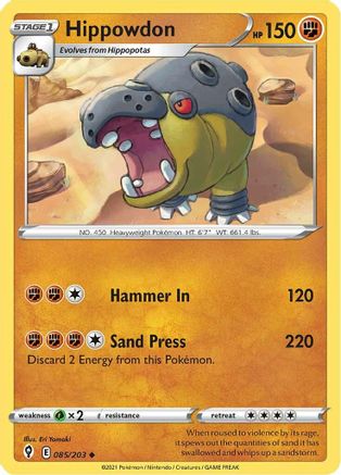 Hippowdon (085/203) [Sword & Shield: Evolving Skies] Reverse Holofoil