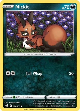 Nickit (104/203) [Sword & Shield: Evolving Skies] Reverse Holofoil