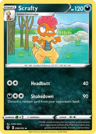 Scrafty (099/203) [Sword & Shield: Evolving Skies] Reverse Holofoil
