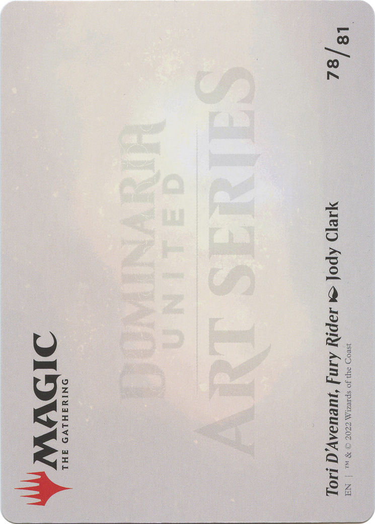 Tori D'Avenant, Fury Rider // Tori D'Avenant, Fury Rider  [Dominaria United Art Series] (Borderless) Foil