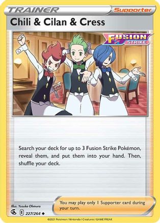 Chili & Cilan & Cress (227/264) [Sword & Shield: Fusion Strike] Reverse Holofoil