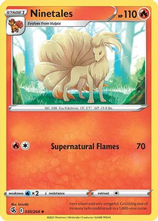 Ninetales (030/264) [Sword & Shield: Fusion Strike] Reverse Holofoil