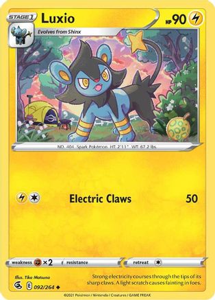 Luxio (092/264) [Sword & Shield: Fusion Strike] Reverse Holofoil