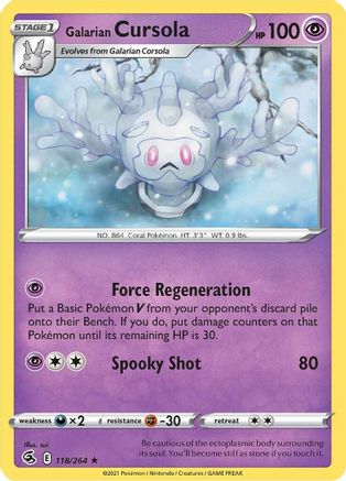 Galarian Cursola (118/264) [Sword & Shield: Fusion Strike] Reverse Holofoil