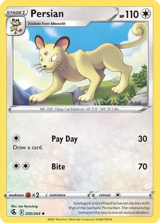 Persian (200/264) [Sword & Shield: Fusion Strike] Reverse Holofoil