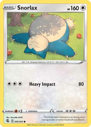 Snorlax (206/264) [Sword & Shield: Fusion Strike] Reverse Holofoil