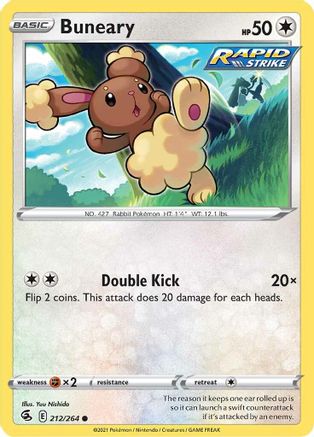 Buneary (212/264) [Sword & Shield: Fusion Strike] Reverse Holofoil