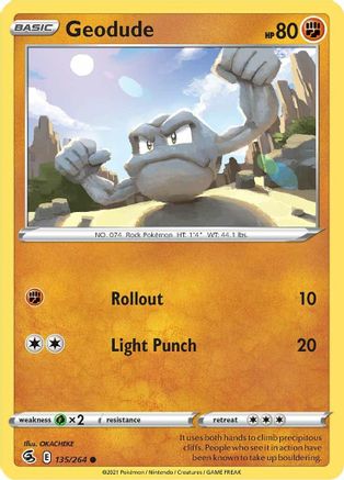 Geodude (135/264) [Sword & Shield: Fusion Strike] Reverse Holofoil