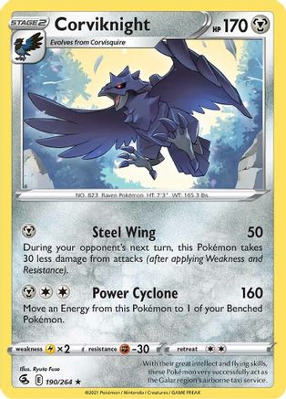 Corviknight (190/264) [Sword & Shield: Fusion Strike] Reverse Holofoil