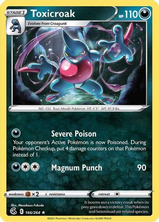 Toxicroak (166/264) [Sword & Shield: Fusion Strike] Reverse Holofoil