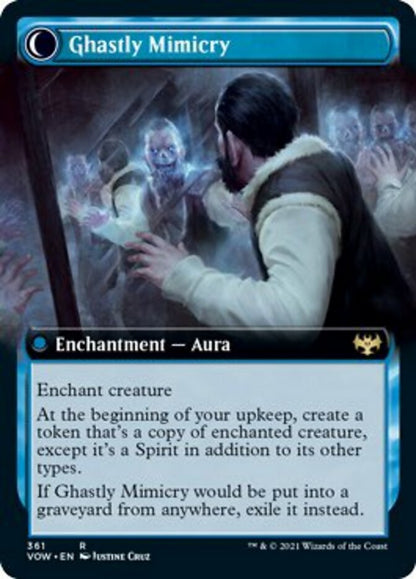Mirrorhall Mimic // Ghastly Mimicry (Extended Art) [Innistrad: Crimson Vow] Foil